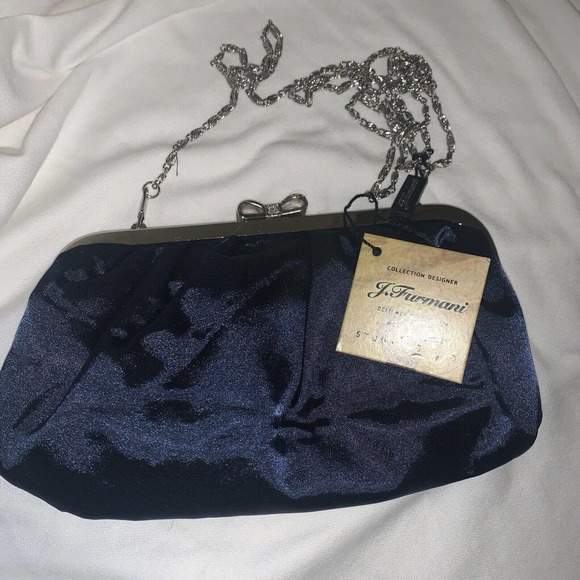 J Furmani Designer Collection Studio Milano Satin Clutch w Rhinestones - - Picture 2 of 9